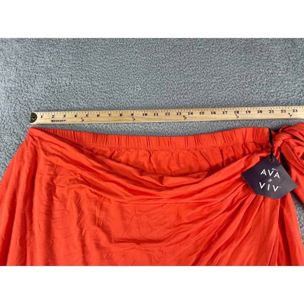 Ava & Viv Skirt Womens 2X Orange Stretch Waist Layered Flowy NWT - Picture 7 of 11